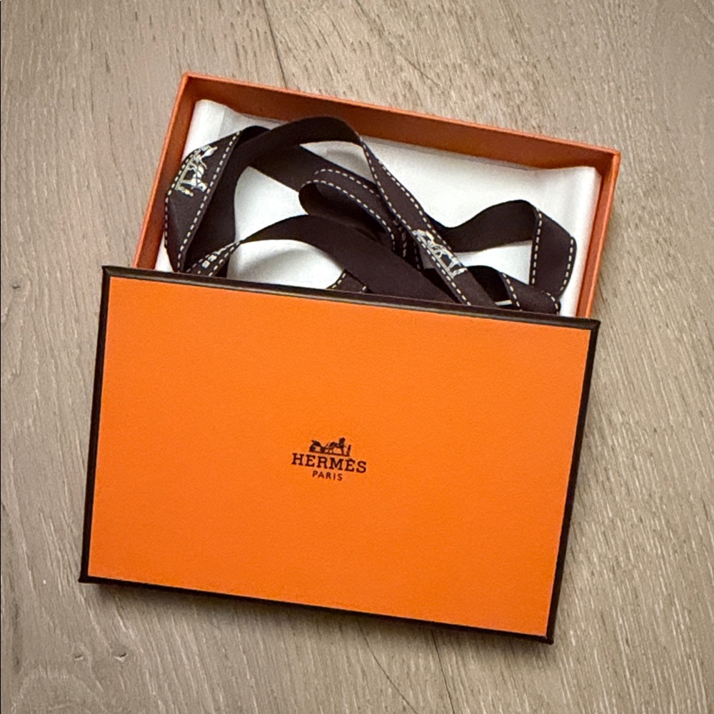 Hermès SLG Box with Brown Ribbon